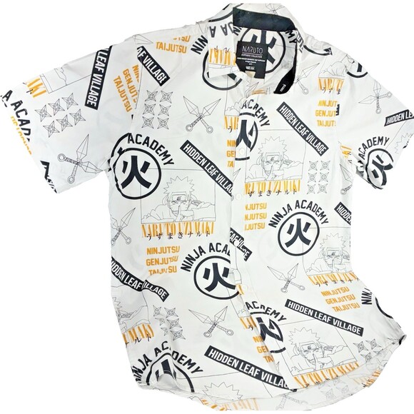 Vintage Naruto Shippuden Collection Button Shirt Mens Medium All Over Print - Picture 2 of 9